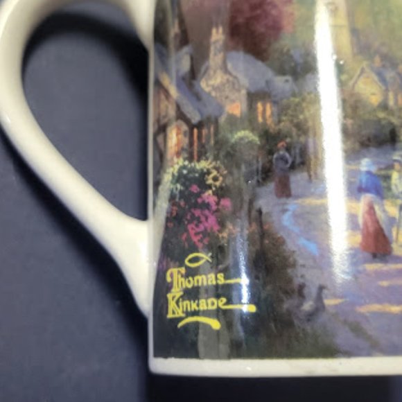 Vintage 1998 Thomas Kinkade "Cobblestone Village" Coffee Mug Cup - Picture 3 of 4